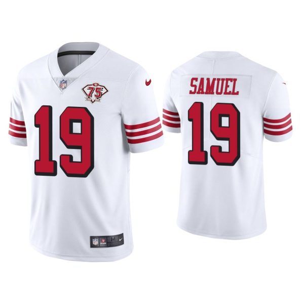 Men San Francisco 49ers 75th Anniversary Deebo Samuel White Limited Jersey