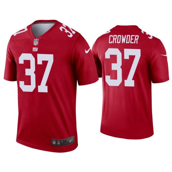 Men Tae Crowder New York Giants Red Inverted Legend Jersey
