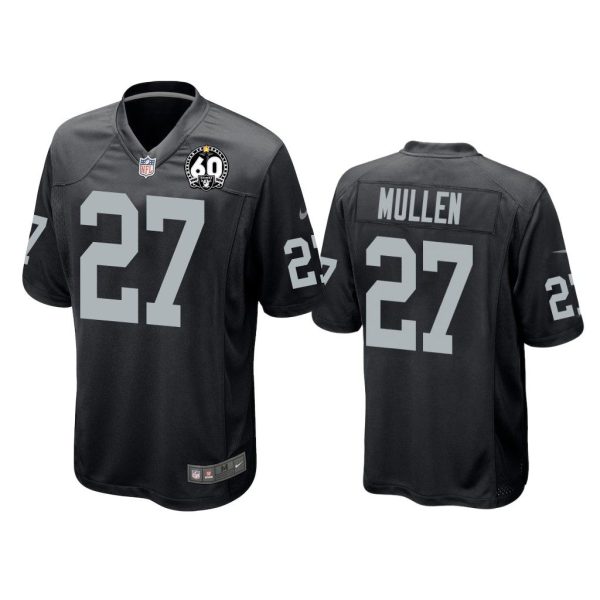 Men Trayvon Mullen Oakland Raiders Black 60th Season Game Jersey