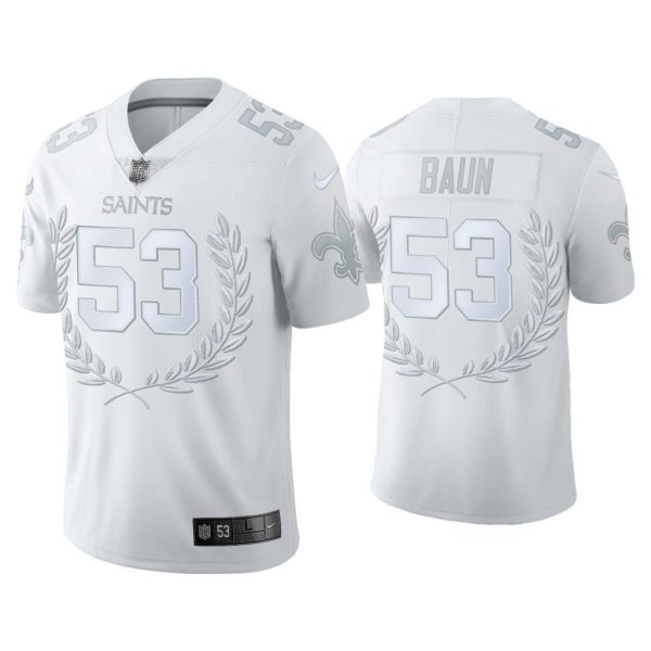 Men Zack Baun New Orleans Saints White Platinum Limited Jersey