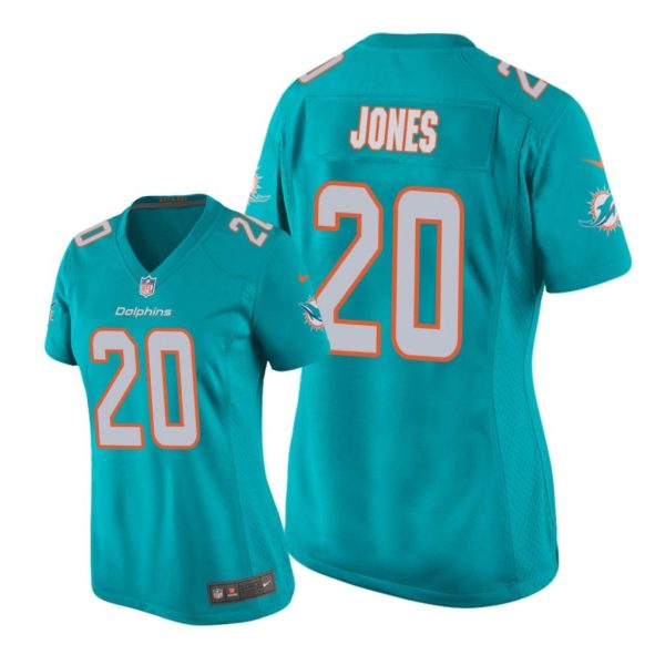 Miami Dolphins #20 Aqua Reshad Jones Game Jersey - Women