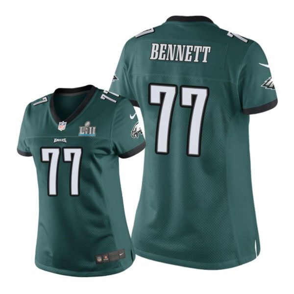 Philadelphia Eagles #77 Green Michael Bennett Super Bowl LII Champions Game Jersey - Women