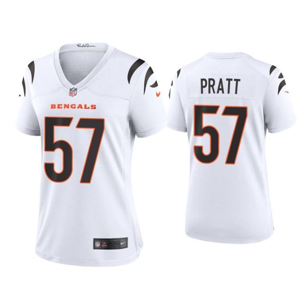 Women 2021 Germaine Pratt Cincinnati Bengals White Game Jersey