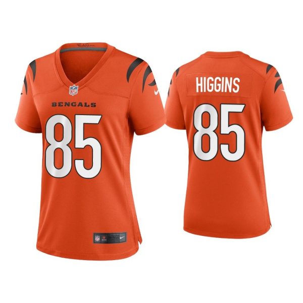 Women 2021 Tee Higgins Cincinnati Bengals Orange Game Jersey