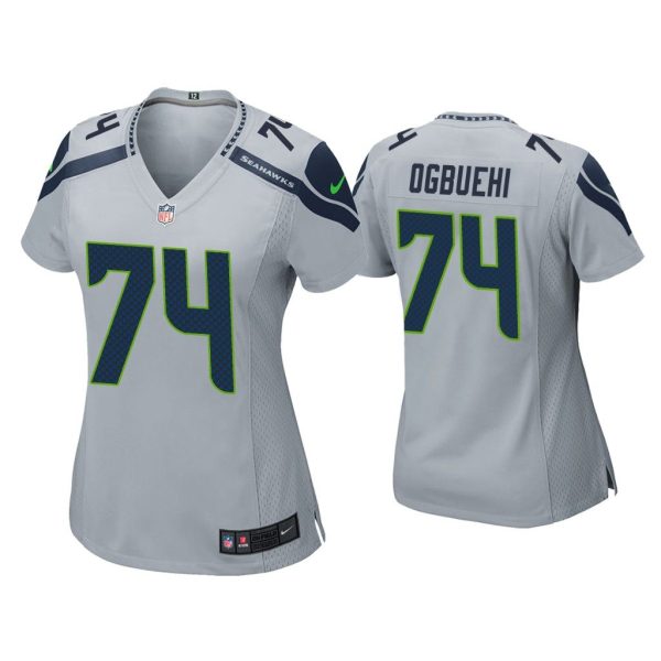 Women Cedric Ogbuehi Seattle Seahawks Gray Game Jersey
