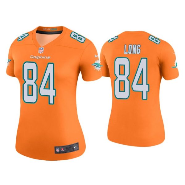 Women Color Rush Legend Hunter Long Miami Dolphins Orange Jersey