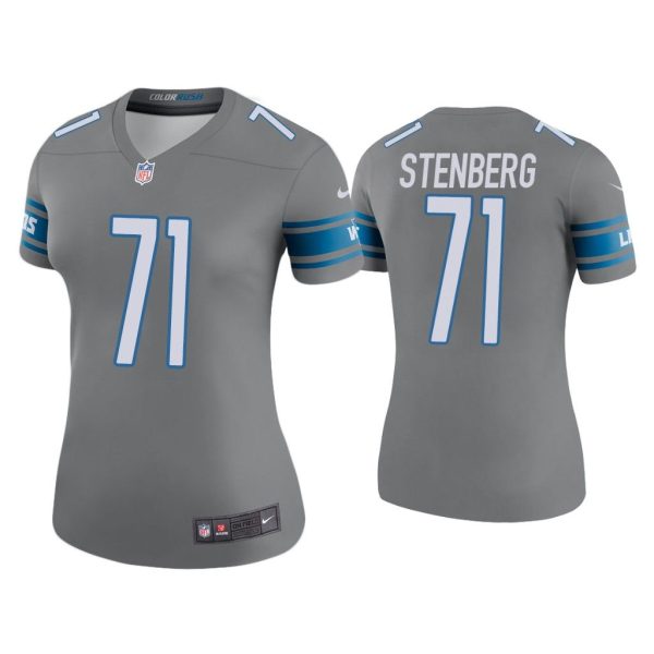 Women Color Rush Legend Logan Stenberg Detroit Lions Steel Jersey