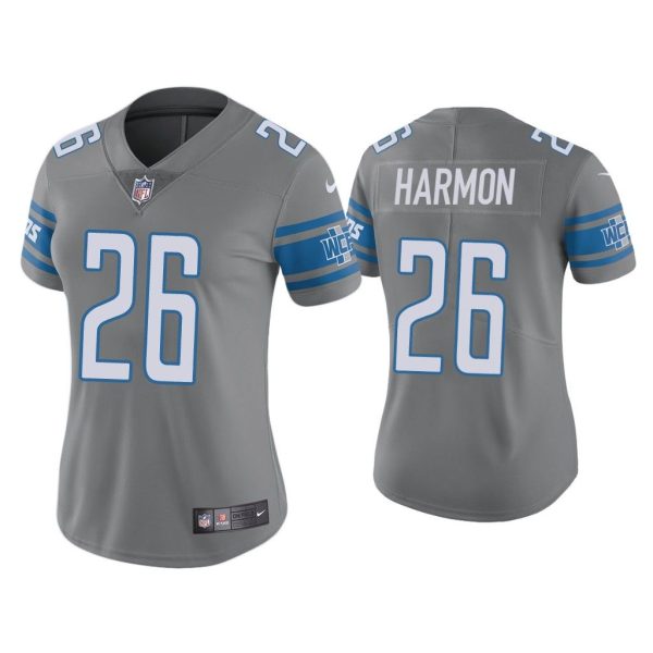 Women Color Rush Limited Duron Harmon Detroit Lions Steel Jersey