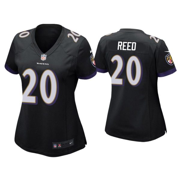 Women Ed Reed Baltimore Ravens Black Game Jersey