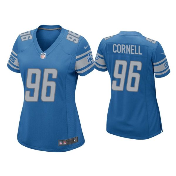 Women Jashon Cornell Detroit Lions Blue Game Jersey