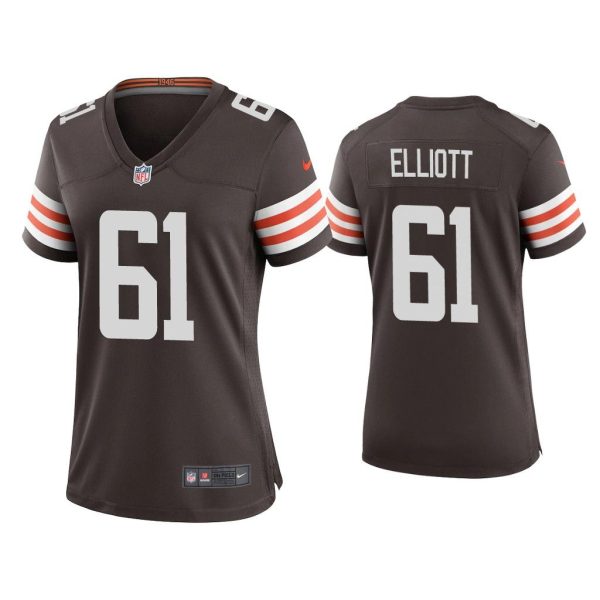 Women Jordan Elliott Cleveland Browns Brown Game Jersey