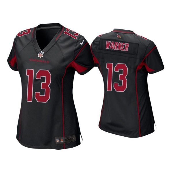 Women Kurt Warner Arizona Cardinals Black Alternate Game Jersey