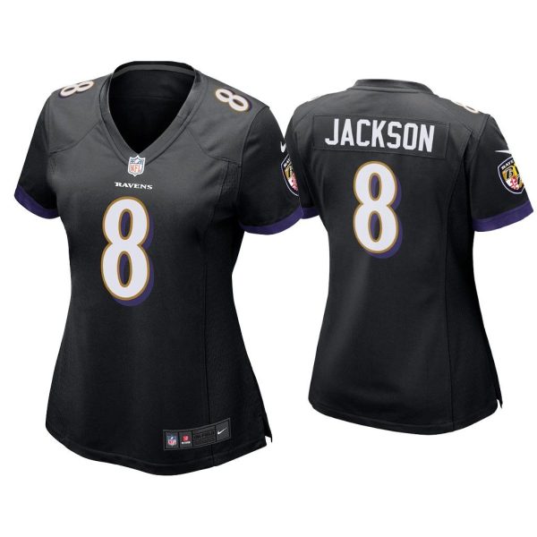 Women Lamar Jackson Baltimore Ravens Black Game Jersey
