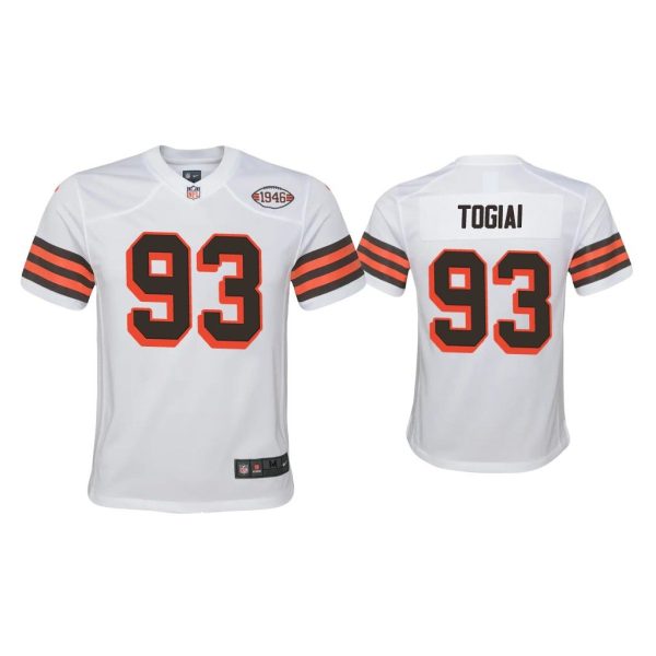 Youth Tommy Togiai Cleveland Browns White 1946 Collection Alternate Game Jersey