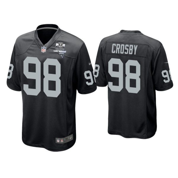 2020 Maxx Crosby Las Vegas Raiders Black Inaugural Season Game Jersey