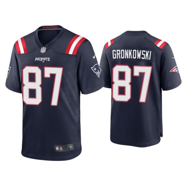 2020 Rob Gronkowski New England Patriots Navy Game Jersey
