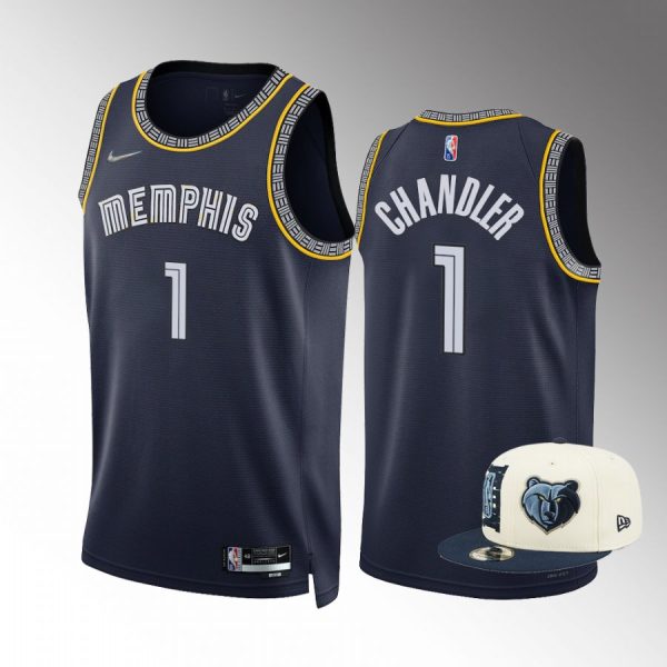 2022 NBA Draft Kennedy Chandler Memphis Grizzlies #1 Navy Jersey City Edition
