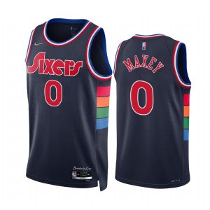 76ers Tyrese Maxey 75th Diamond Anniversary Royal #0 Jersey 2021-22