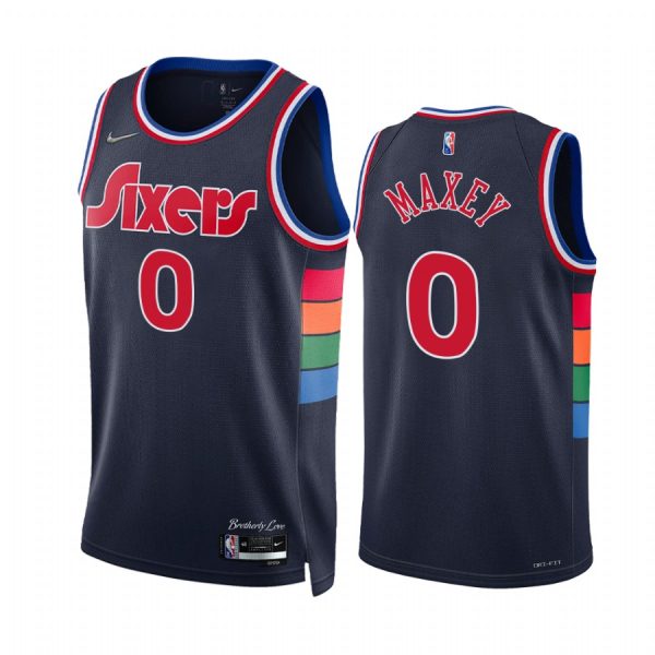 76ers Tyrese Maxey 75th Diamond Anniversary Royal #0 Jersey 2021-22