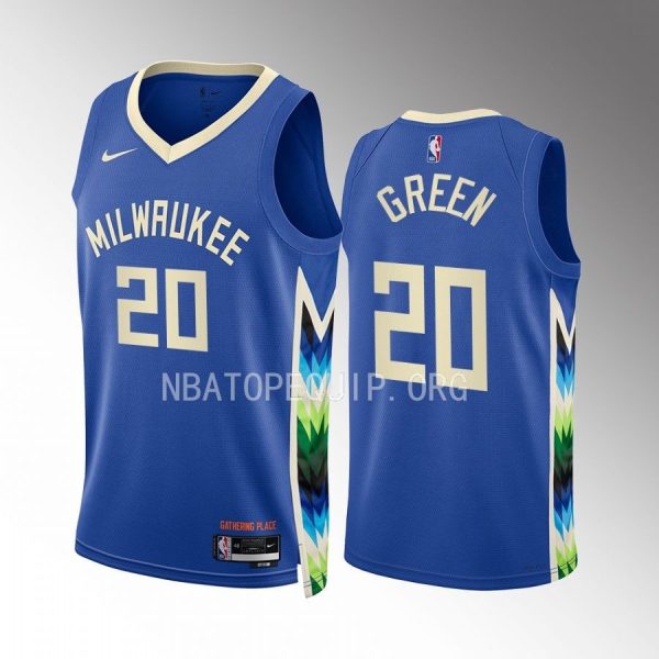 A.C. Green 2022-23 Milwaukee Bucks Blue #20 City Edition Jersey Swingman