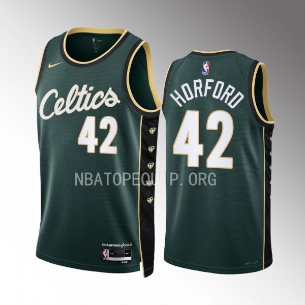 Al Horford Boston Celtics 2022-23 City Edition Green #42 Jersey Honor Bill Russell 11 Gold diamonds