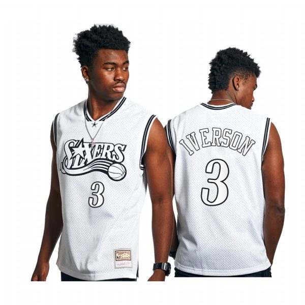 Allen Iverson #3 Philadelphia 76ers HWC Mesh Jersey White