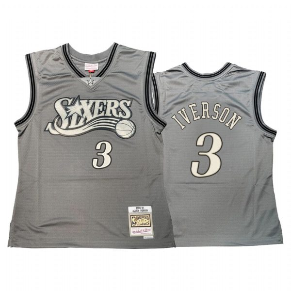 Allen Iverson #3 Philadelphia 76ers Hardwood Classics Jersey Gray