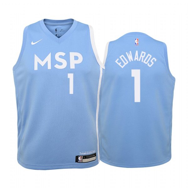 Anthony Edwards Minnesota Timberwolves 2020-21 City youth Jersey - Blue