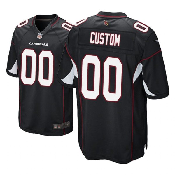 Arizona Cardinals #00 Black Men Custom Game Jersey