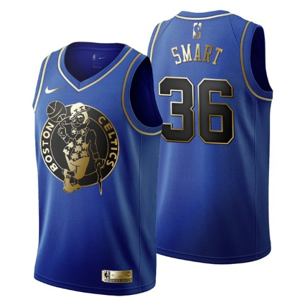 Boston Celtics Men #36 Marcus Smart Royal 2019 Father Day Jersey