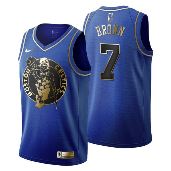 Boston Celtics Men #7 Jaylen Brown Royal 2019 Father Day Jersey