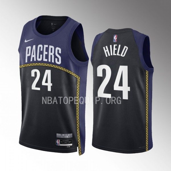 Buddy Hield Indiana Pacers 2022-23 City Edition Black Navy #24 Jersey Swingman