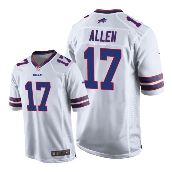 Buffalo Bills #17 White Men Josh Allen Game Jersey