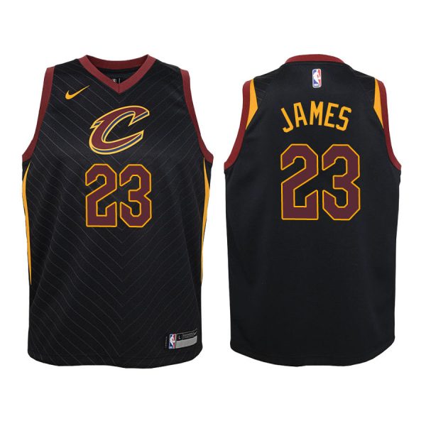 Cavaliers Youth LeBron James #23 Statement Black Jersey