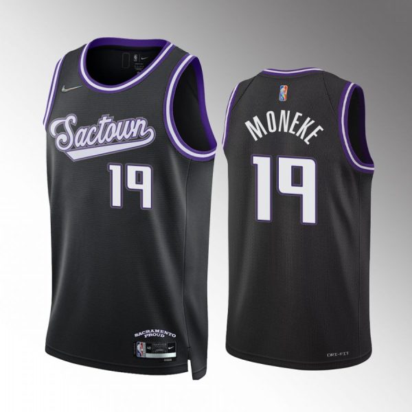 Chima Moneke Sacramento Kings City Edition Black #19 Jersey 75th Diamond Badge
