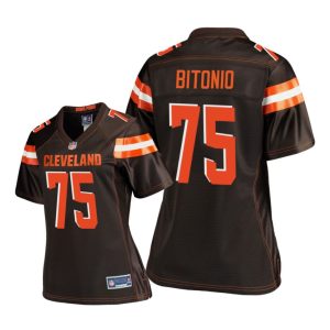 Cleveland Browns #75 Brown Joel Bitonio Game Jersey - Women