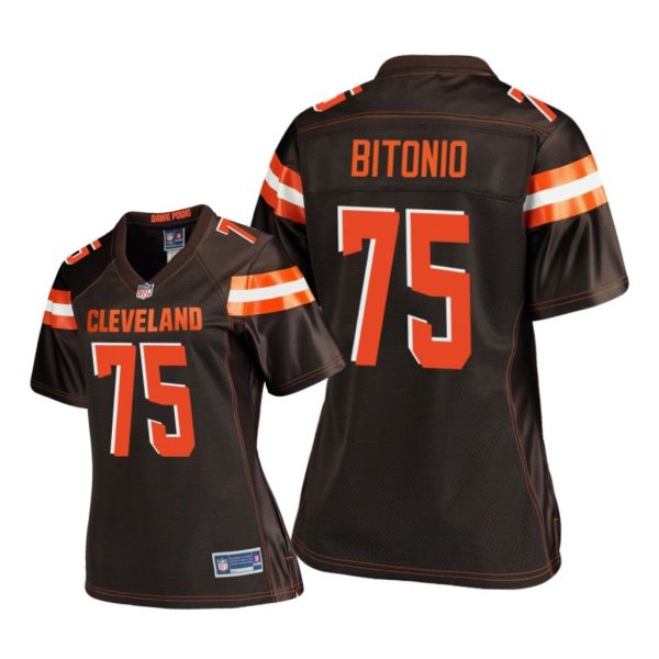 Cleveland Browns #75 Brown Joel Bitonio Game Jersey - Women