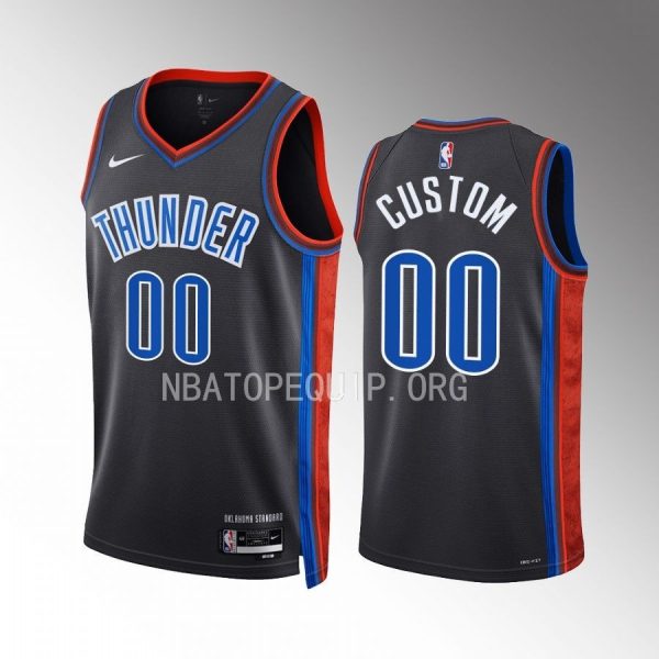 Custom 2022-23 Oklahoma City Thunder Gray #00 City Edition Jersey Swingman