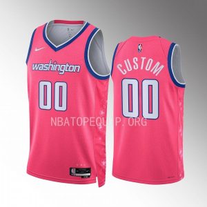 Custom 2022-23 Washington Wizards Pink #00 City Edition Jersey Cherry Blossom