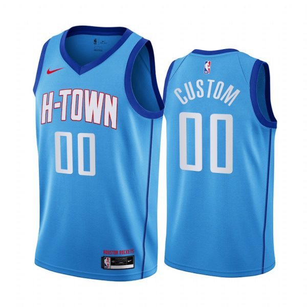 Custom Houston Rockets 2020-21 Blue City Jersey H-Town