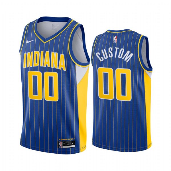 Custom Indiana Pacers 2020-21 Blue City Edition Jersey New Uniform