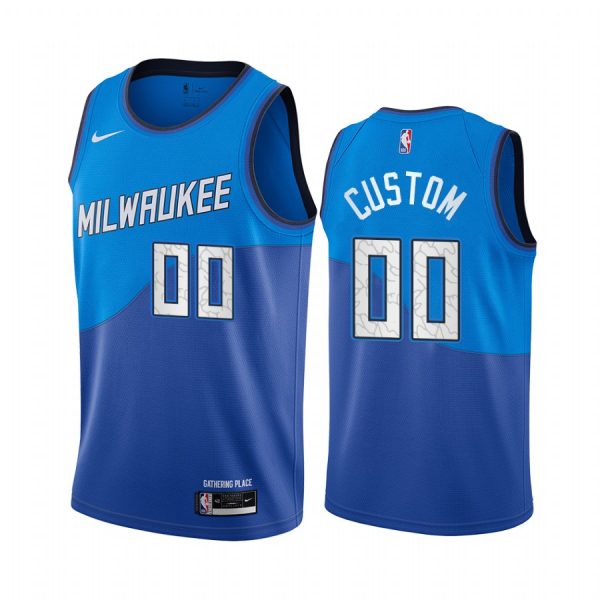 Custom Milwaukee Bucks Navy City Edition New Uniform 2020-21 Jersey