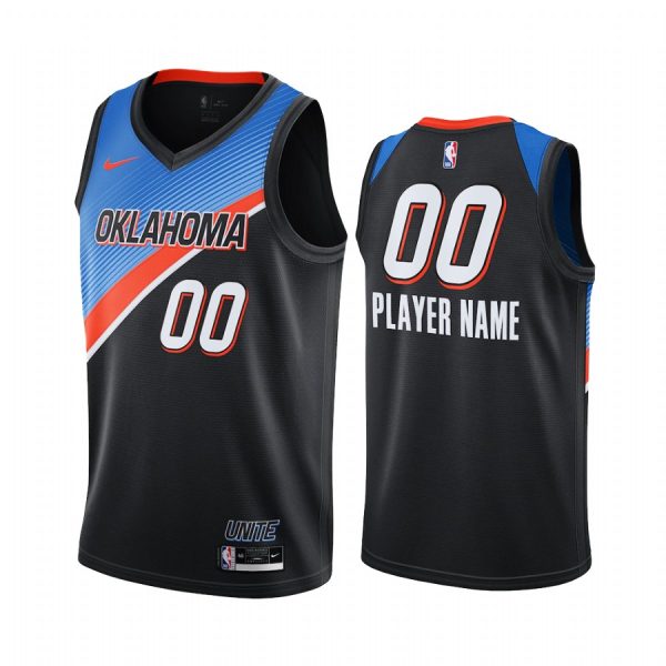Custom Oklahoma City Thunder 2020-21 Black City Edition Jersey Player