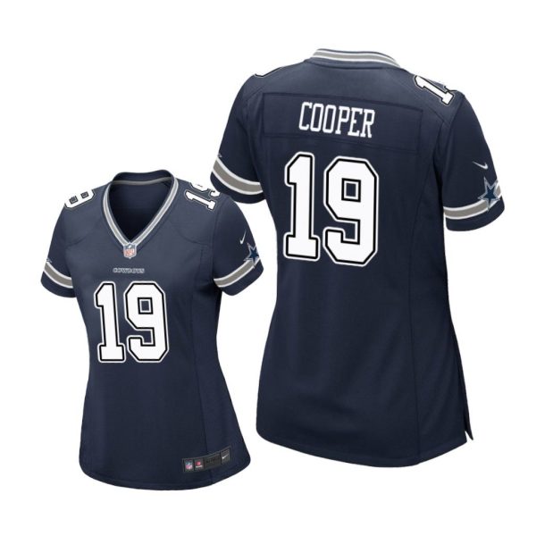 Dallas Cowboys #19 Navy Amari Cooper Game Jersey - Women