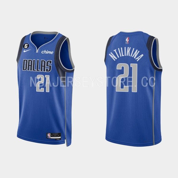 Dallas Mavericks #21 Frank Ntilikina Icon Edition Royal 2022-23 Jersey