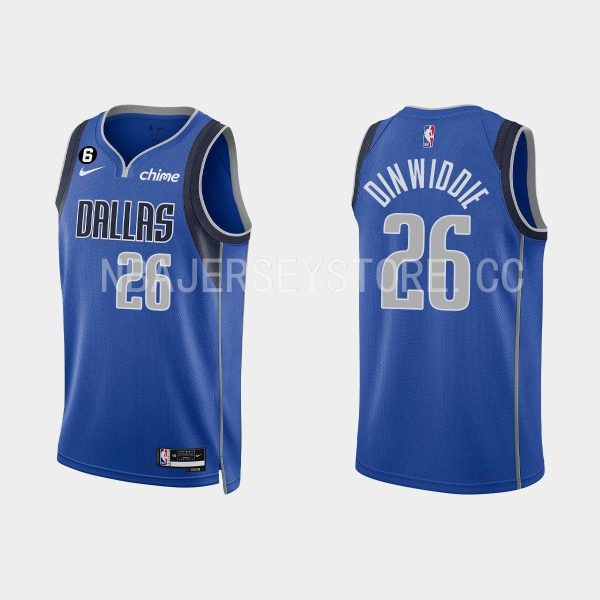 Dallas Mavericks #26 Spencer Dinwiddie Icon Edition Royal 2022-23 Jersey