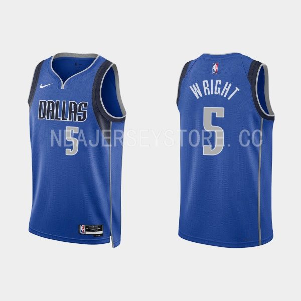 Dallas Mavericks #5 Moses Wright Icon Edition Royal 2022-23 Jersey