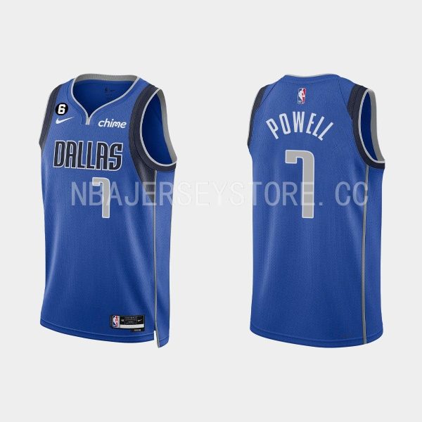 Dallas Mavericks #7 Dwight Powell Icon Edition Royal 2022-23 Jersey