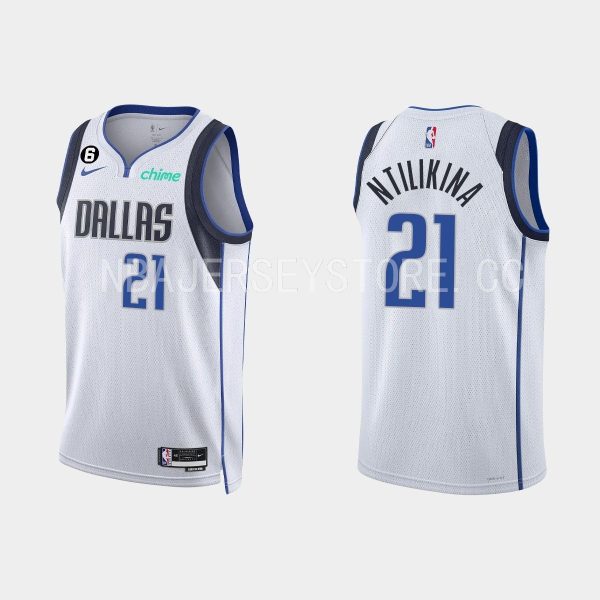Dallas Mavericks Frank Ntilikina #21 2022-23 Association Edition White Jersey Swingman