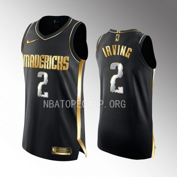Dallas Mavericks Kyrie Irving Black Jersey Golden Edition #2